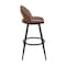 Armen Living Lottech Swivel Counter Stool in Black Metal and Brown Faux Leather 840254335349 - alternate 4